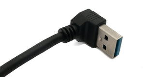 Cable USB 3.0 20 cm tipo A macho a hembra ángulo en color negro