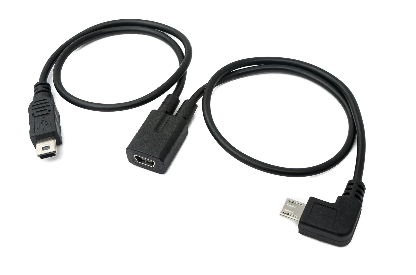 Cable USB 3.1 SYSTEM-S 30 cm Mini B Hembra a Macho y Micro B Macho Angulado Negro