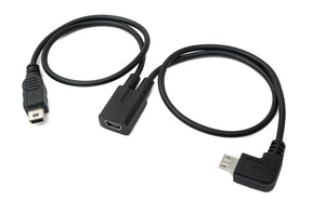 USB 3.1 Cable 30 cm Mini B Female to Male & Micro B Male Angled Black