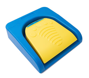 SYSTEM-S Bluetooth foot pedal wireless with USB 3.1 Type C connection for PC hotkeys Blue Yellow