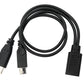 SYSTEM-S USB 3.1 Kabel 30 cm Typ C & 2.0 Micro B Stecker zu Buchse Adapter in Schwarz
