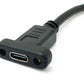 Cable USB 3.1 100cm Tipo C Adaptador de ángulo de tornillo macho a hembra en negro