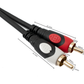 Cable SYSTEM-S Cinch 2 RCA de 1,8 m macho a adaptador AV estéreo macho en negro