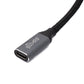 SYSTEM-S USB 3.1 Gen 2 Kabel 100W 50 cm Typ C Stecker zu Buchse Adapter in Schwarz