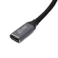 Cable SYSTEM-S USB 3.1 Gen 2 100W 25 cm Adaptador trenzado Tipo C macho a hembra en color negro