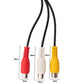 SYSTEM-S Cinch 3 RCA Kabel 25 cm Buchse zu USB 2.0 Typ A Stecker AV Adapter in Schwarz