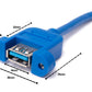 Cable USB 3.0 SYSTEM-S de 30 cm tipo A adaptador de tornillo macho a hembra en color azul