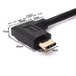 Cable USB 3.1 SYSTEM-S de 60 cm Tipo C Macho a Hembra Adaptador en Ángulo de Tornillo en Negro