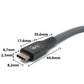 SYSTEM-S USB4 Kabel 80 cm Typ C Stecker zu Buchse 40 Gbit/s USB 4.0 geflochten in Grau