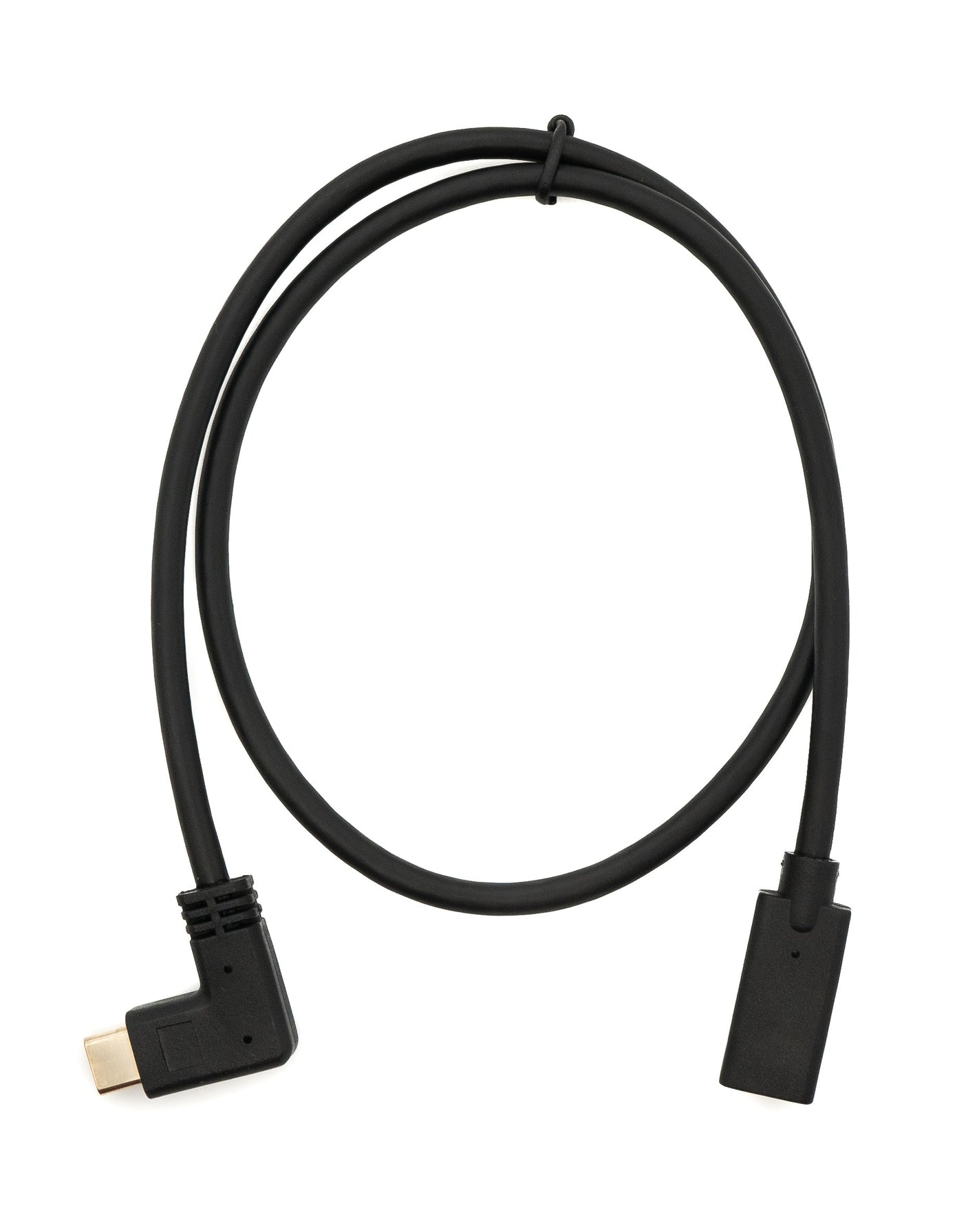 SYSTEM-S USB 3.1 Gen 2 cable 60 cm type C male to female angle adapter in black