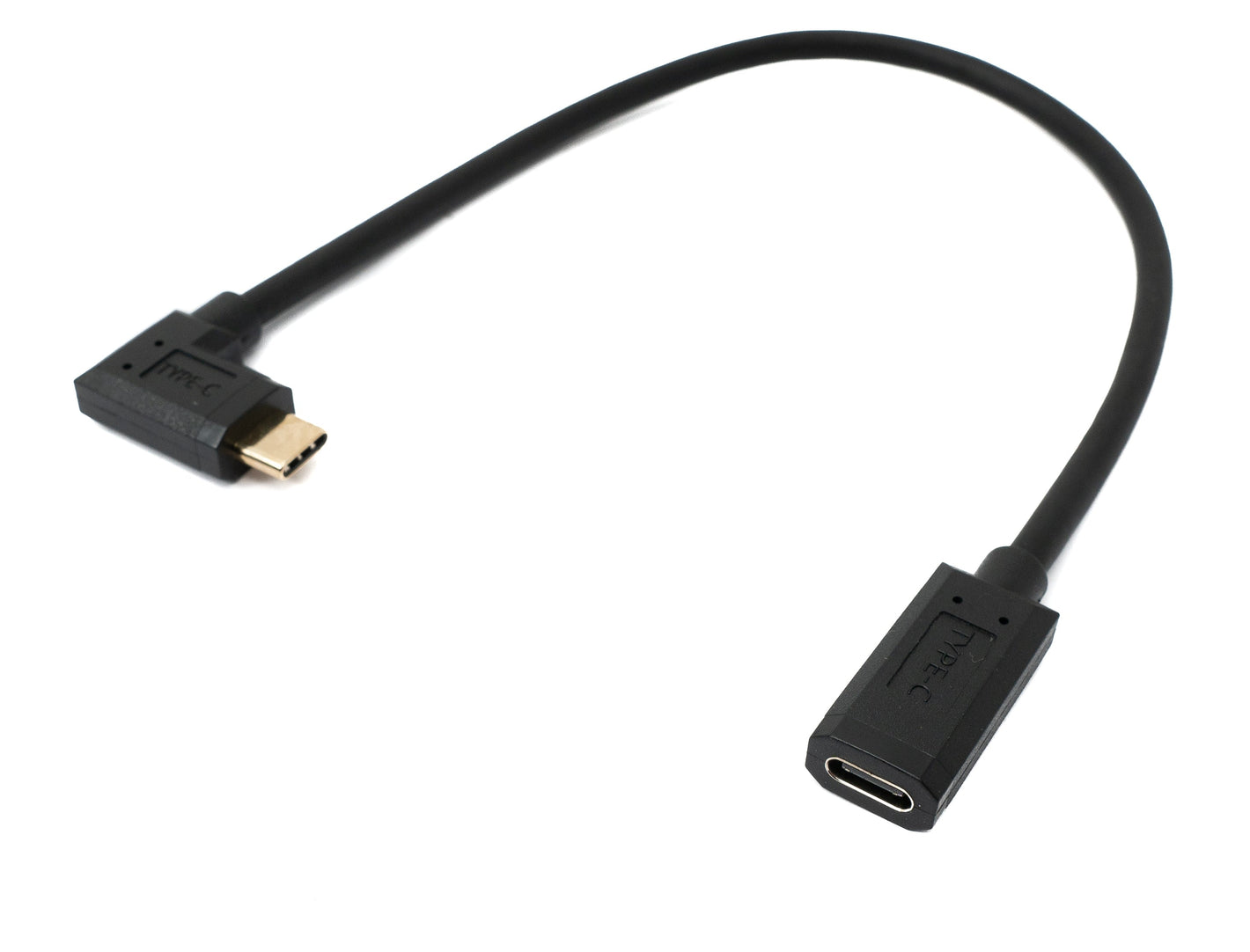 SYSTEM-S USB 3.1 Gen 2 cable 30 cm type C male to female angle adapter in black