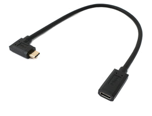 SYSTEM-S USB 3.1 Gen 2 Kabel 30 cm Typ C Stecker zu Buchse Winkel Adapter in Schwarz