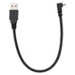 SYSTEM-S USB 2.0 Kabel 25 cm Typ A Stecker zu Micro B Stecker Winkel in Schwarz