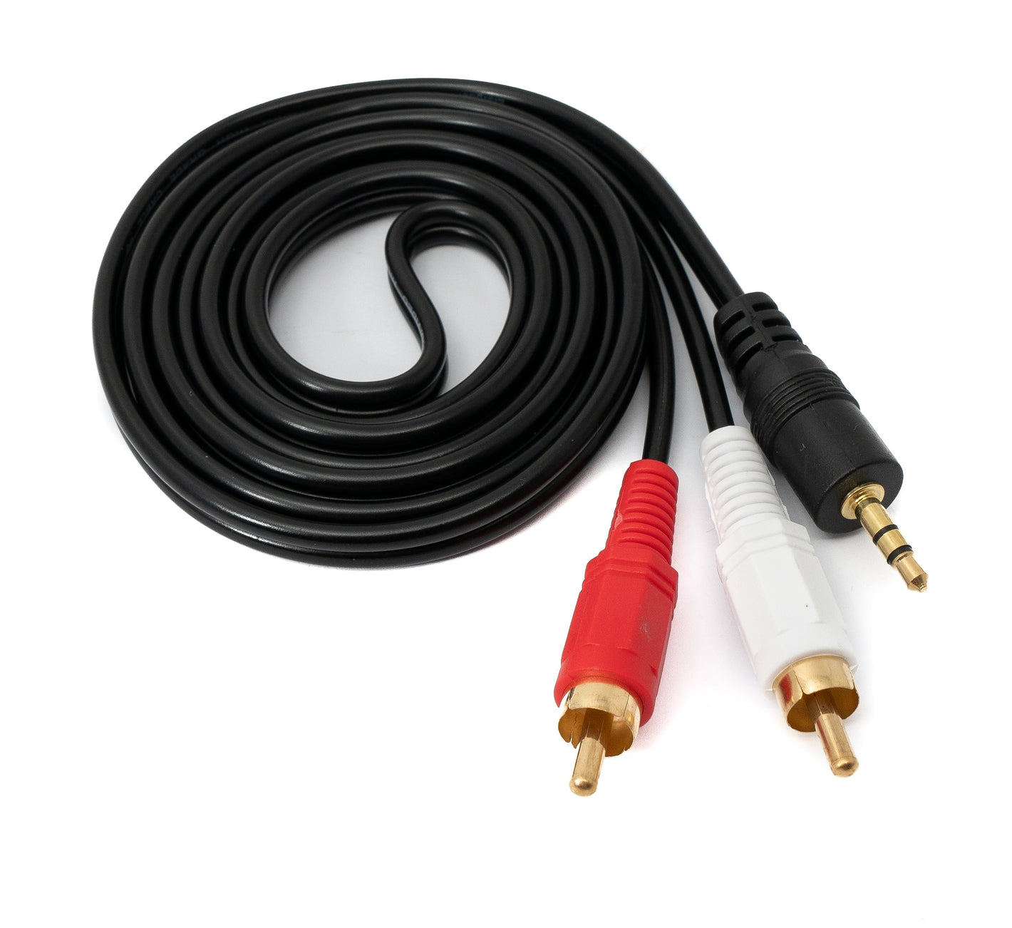 Cavo RCA 2 RCA da 1,5 m con connettore jack AUX da 3,5 mm stereo AV in nero