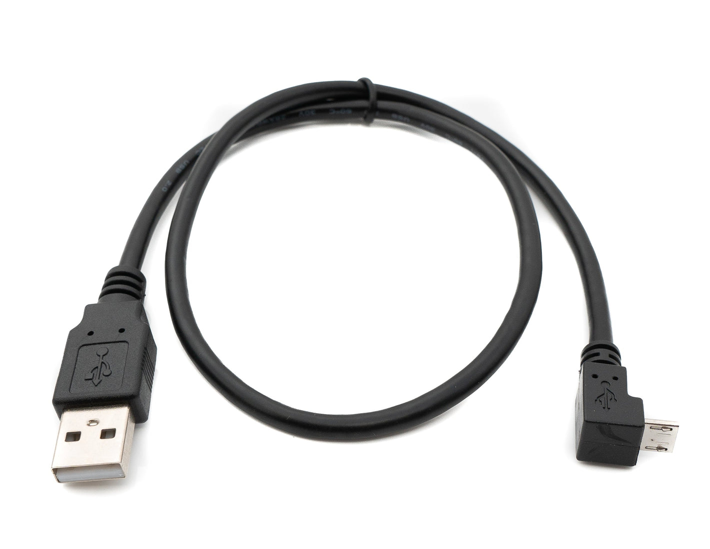 SYSTEM-S USB 2.0 Kabel 50 cm Typ A Stecker zu Micro B Stecker Adapter Winkel in Schwarz