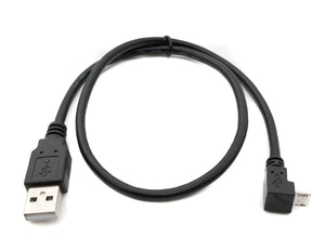 SYSTEM-S USB 2.0 cable 50 cm type A plug to micro B plug adapter angle in black