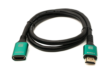 SYSTEM-S HDMI 2.1 cable 100 cm type A male to female adapter in black