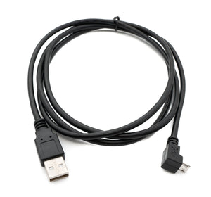 SYSTEM-S USB 2.0 cable 150 cm type A plug to micro B plug adapter angle in black