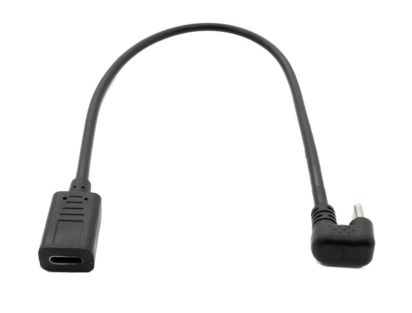 SYSTEM-S USB 3.1 U Turn 180° Kabel 30cm Typ C Stecker zu Buchse Winkel Adapter in Schwarz