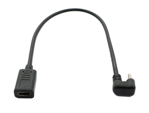 SYSTEM-S Cable USB 3.1 U Turn 180° Adaptador de ángulo tipo C macho a hembra de 30 cm en negro