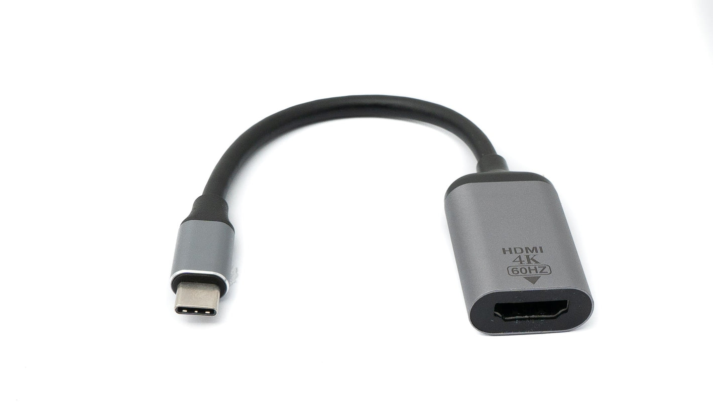 Cavo HDMI 15 cm standard 4K femmina ad adattatore USB 3.1 tipo C maschio in grigio