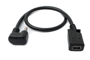 SYSTEM-S USB 3.1 U Turn 180° Kabel 30 cm Typ C Stecker zu 2.0 Mini Buchse Winkel Schwarz