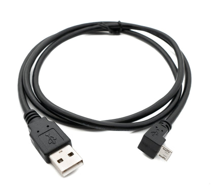 SYSTEM-S USB 2.0 cable 100 cm type A plug to micro B plug adapter angle in black