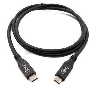 SYSTEM-S USB4 Kabel 100 cm Typ C Stecker zu Stecker 40 Gbit/s USB 4.0  Adapter in Schwarz