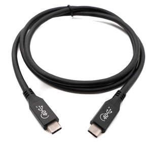 SYSTEM-S USB4 Kabel 100 cm Typ C Stecker zu Stecker 40 Gbit/s USB 4.0  in Schwarz