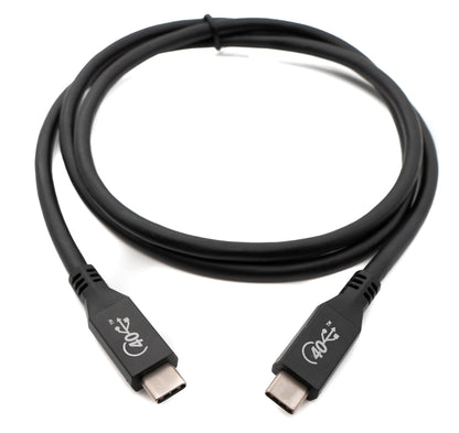 SYSTEM-S USB4 cable 100 cm type C plug to plug 40 Gbit/s USB 4.0 adapter in black