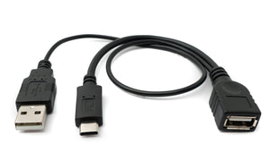 Câble SYSTEM-S USB 2.0 Y 35 cm Type A Femelle vers Type A Mâle et Adaptateur 3.1 Type C Femelle