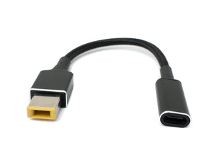 SYSTEM-S USB 3.1 Kabel 16 cm Typ C Buchse zu Rectangle 11,0 x 4,5 mm Stecker geflochten