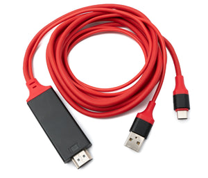 Cavo HDMI Y da 180 cm 4K standard femmina a USB 3.1 tipo C maschio e 2.0 A maschio