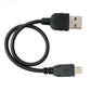 SYSTEM-S USB 2.0 Kabel 25 cm Mini B Stecker zu Typ A Stecker Adapter in Schwarz