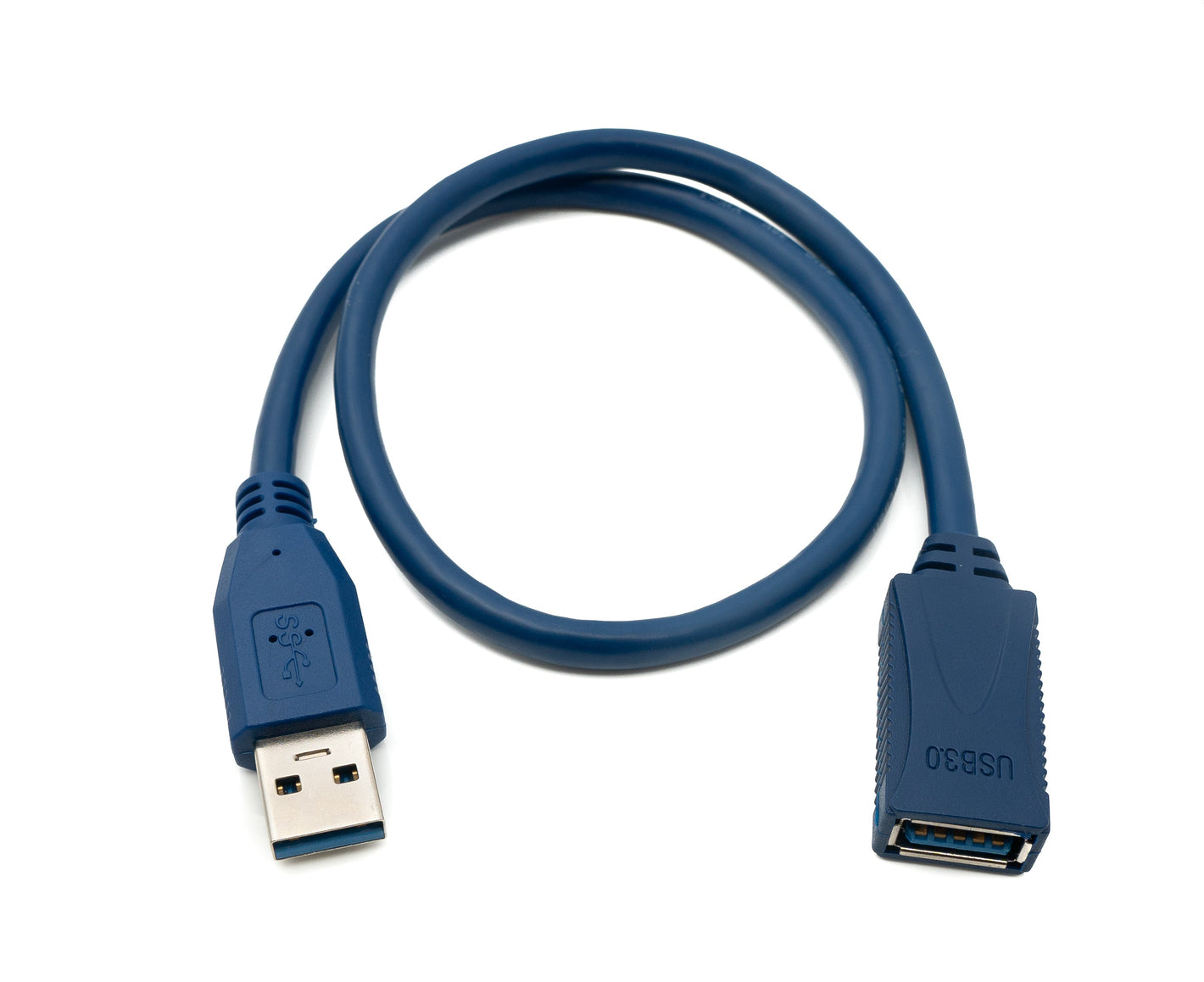 Cable USB 3.0 SYSTEM-S de 50 cm tipo A adaptador macho a hembra en color azul