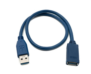 SYSTEM-S USB 3.0 Kabel 50 cm Typ A Stecker zu Buchse Adapter in Blau
