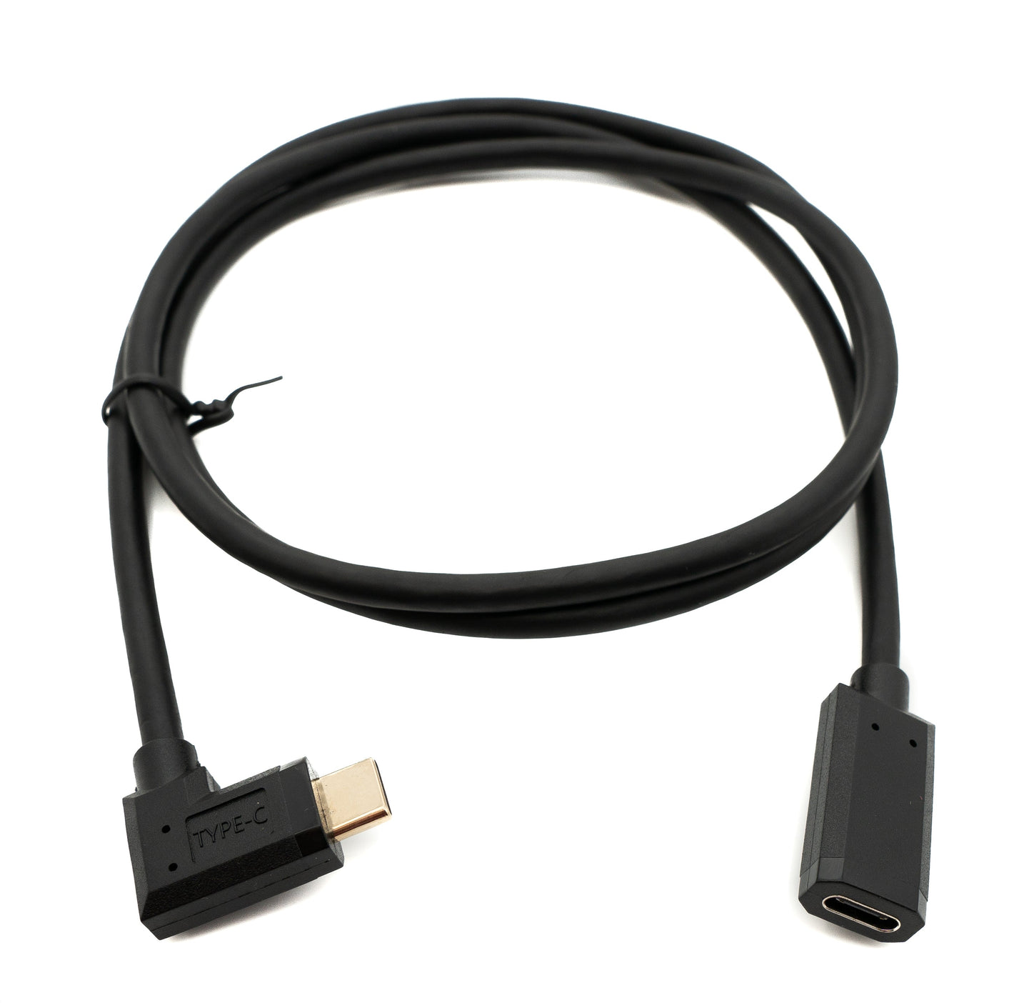 SYSTEM-S USB 3.1 Gen 2 cable 100 cm type C male to female angle adapter in black