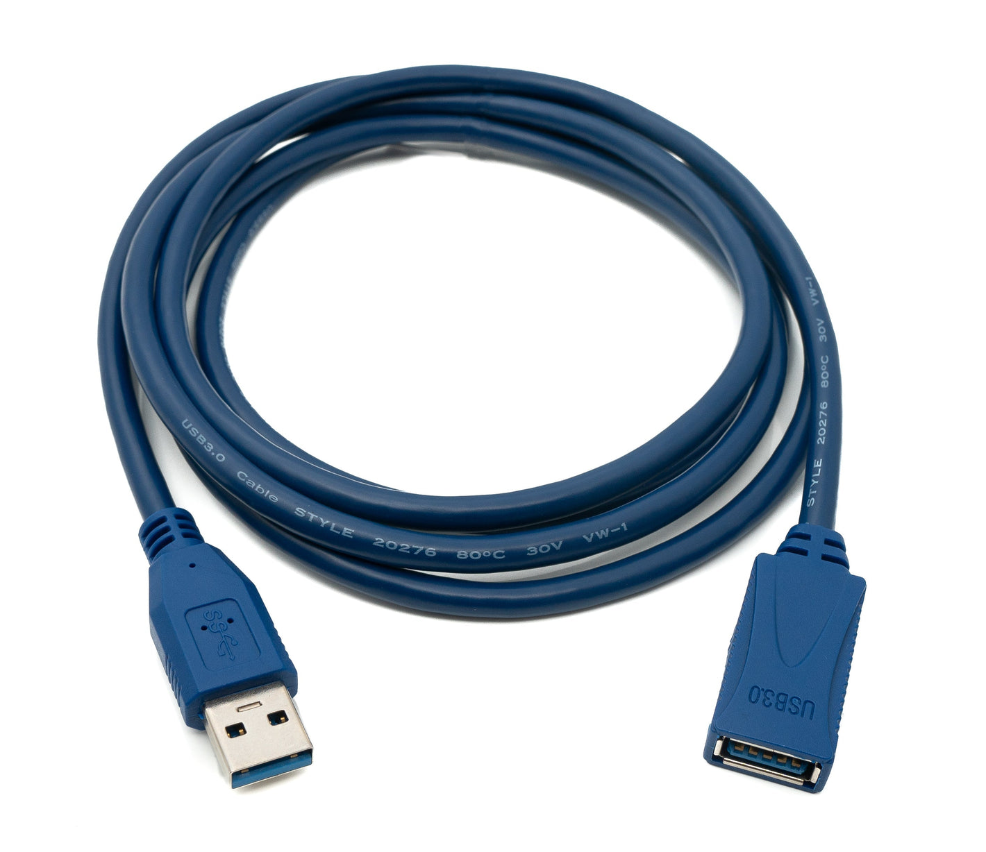 SYSTEM-S USB 3.0 cable 180 cm type A male to female adapter in blue