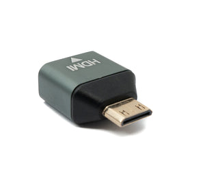 Adattatore HDMI da presa standard 4K a cavo mini plug in grigio