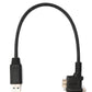 SYSTEM-S USB 3.0 Kabel 30 cm Micro B Stecker zu Typ A Stecker Schraube Winkel in Schwarz