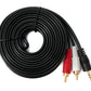 SYSTEM-S Cinch 2 RCA Kabel 5 m Stecker zu AUX 3,5 mm Klinke Stecker Stereo AV in Schwarz