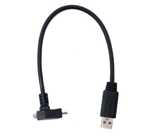 SYSTEM-S USB 3.0 Kabel 30 cm Micro B Stecker zu Typ A Stecker Schraube Winkel in Schwarz