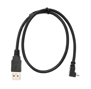 SYSTEM-S USB 2.0 cable 50 cm type A plug to micro B plug adapter angle in black