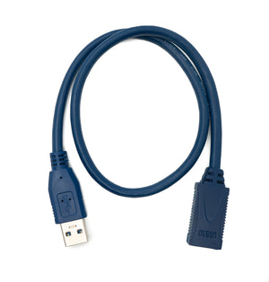 SYSTEM-S USB 3.0 Kabel 50 cm Typ A Stecker zu Buchse Adapter in Blau