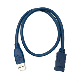 SYSTEM-S USB 3.0 cable 50 cm type A male to female adapter in blue