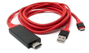 Cavo HDMI Y da 180 cm 4K standard femmina a USB 3.1 tipo C maschio e 2.0 A maschio