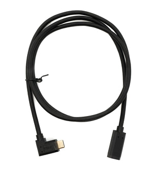 SYSTEM-S USB 3.1 Gen 2 cable 100 cm type C male to female angle adapter in black