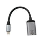 SYSTEM-S HDMI cable 15 cm 4K standard socket to USB 3.1 type C plug adapter in grey
