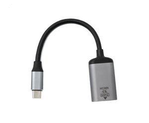 Cavo HDMI 15 cm standard 4K femmina ad adattatore USB 3.1 tipo C maschio in grigio