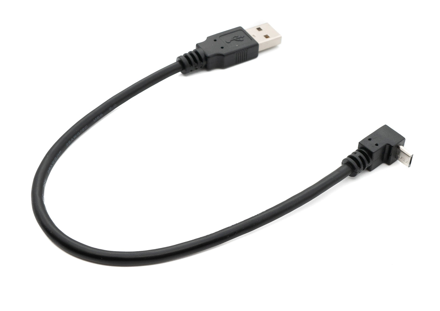 SYSTEM-S USB 2.0 Kabel 25 cm Typ A Stecker zu Micro B Stecker Adapter Winkel in Schwarz